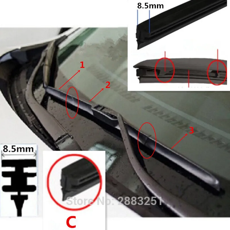 1Pcs Car Wiper Insert Rubber Strip Refill For BUICK ENCORE LACROSSE EXCELLE ENVISION Accessories