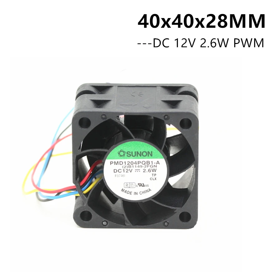 Sunon 4028 40x40x28mm 40mm serwer wentylator podwójne łożysko kulkowe PMD1204PQB1-A 12V 2.6W wentylator 3PIN