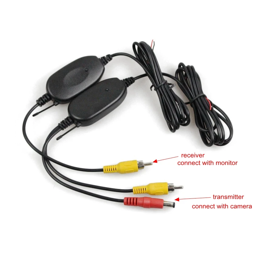 DIYKIT CVBS Signal 2.4G Wireless Rear View Camera RCA Video Transmitter & Receiver Kit for CVBS Car Rearview Monitor