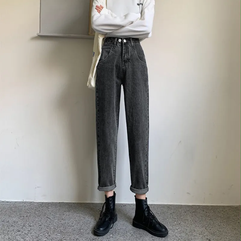 

Woman Jeans High Waist Clothes Wide Leg Denim Clothing Blue Streetwear Vintage Quality Nice Vogue Harajuku Straight Pants