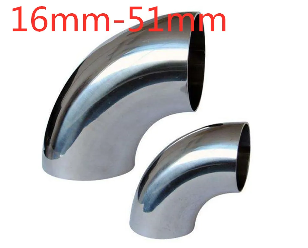 O/D 16/19/25/28/32/34/38/45/51mm 304 Stainless Steel Sanitary Weld 90 Degree Elbow Pipe Fitting