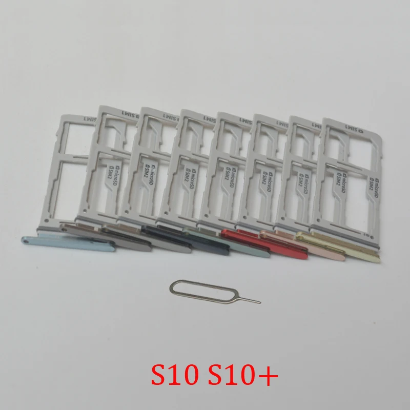 SIM Card Tray For Samsung Galaxy S10 Plus S10+ G975 G975F G973 G973F Phone New SIM Micro SD Card Chip Holder Slot