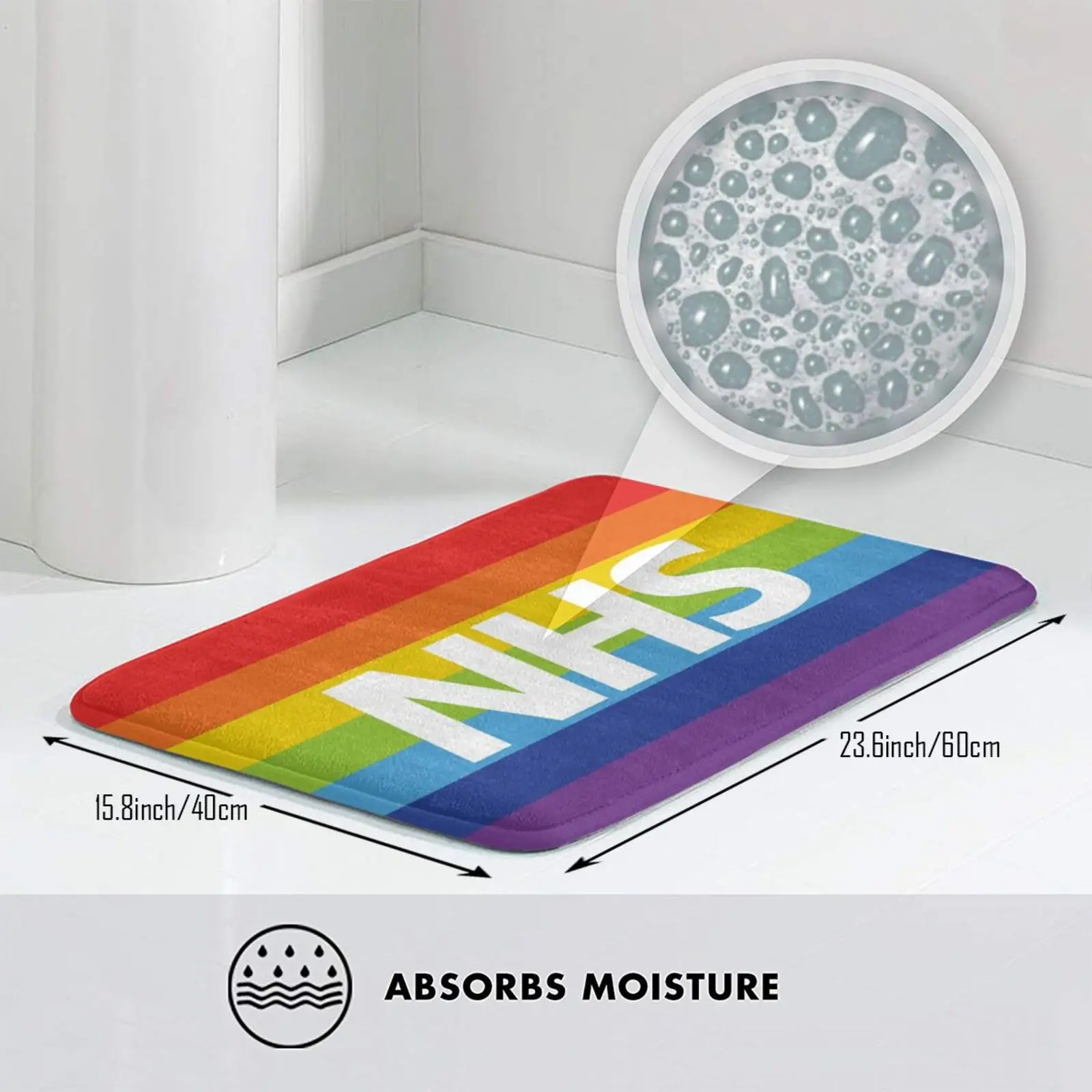 Nhs قوس قزح لينة سجادة ضد الإنزلاق البساط السجاد وسادة Nhs الحب الخدمة الصحية الوطنية الصحة الأبطال الوطني Nhs أبطال