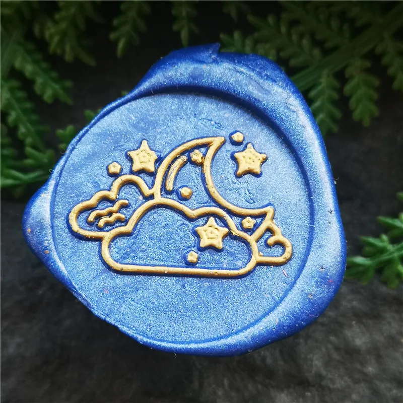 Cloud in the moon and stars seal wax Stamp / night sky moon Wedding Wax Seal Stamp / Sealing Wax Stamp / Wax Seal Stamp