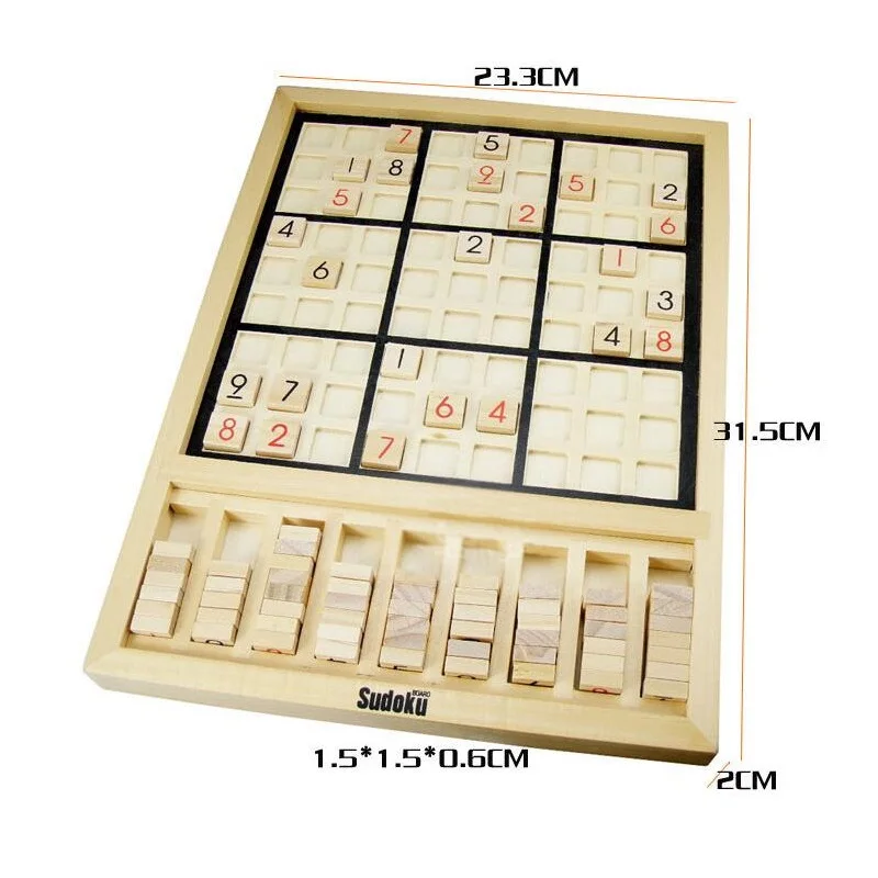 Fly AC toy - Classic Wooden Sudoku Table Game Memory Chess Sudoku Puzzle Game Educational Toys for Kids, Birthday gift