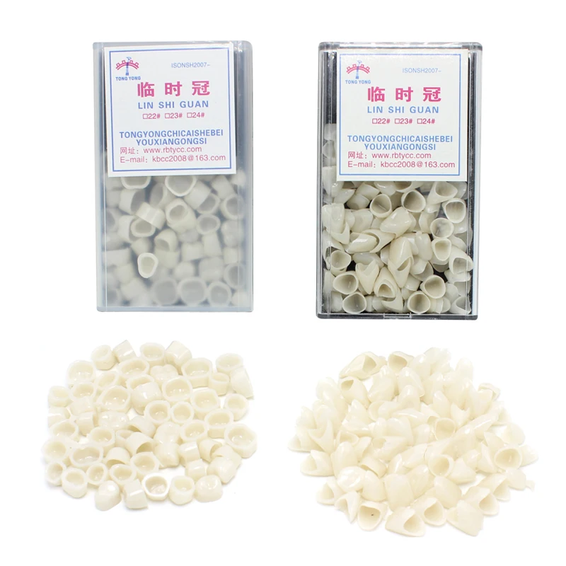 70Pcs Dental Crown Materials Temporary Teeth Crown Realistic Oral Care Teeth Whitening Anterior & Molar Teeth