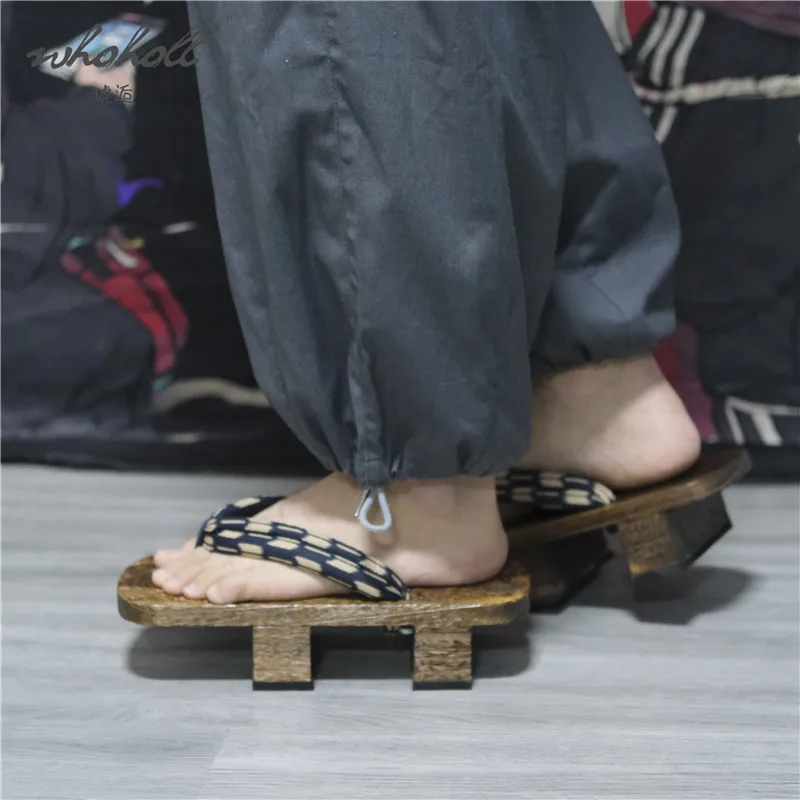 Summer Man Women Home Slipper Japanese Geta Wooden Clogs Flip Flops Anime Samurai Cosplay Shoes Thick Bottom Platform Sandals