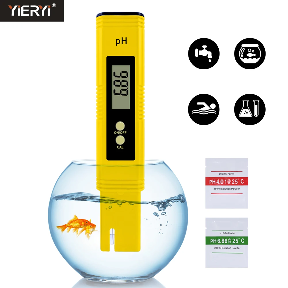 Digital PH Meter 0.00~14.00 Water Quality Acidity Tester Pen High Accuracy Monitor Automatic Calibration for Aquarium Pool Food