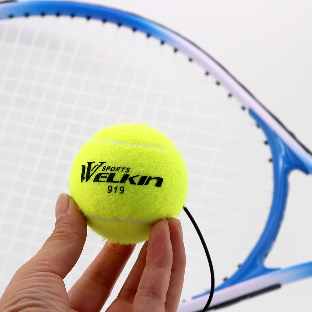 Welkin Professional Partner Rebound Practice Ball With 3.8 Meter Elastic Rope Tennis Training Rubber Ball For Beginner Study