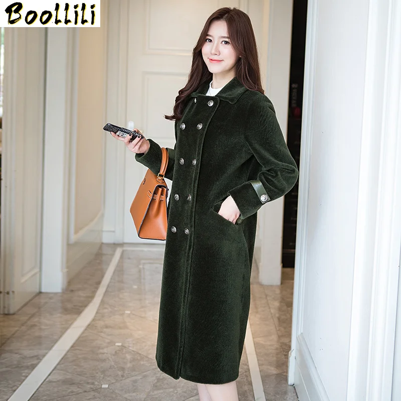 Genuine Boollili 2023 Sheep Fur Coat Female Winter Jacket Women Long Warm Real Fur Coats Natural Shearling Jackets Outwear