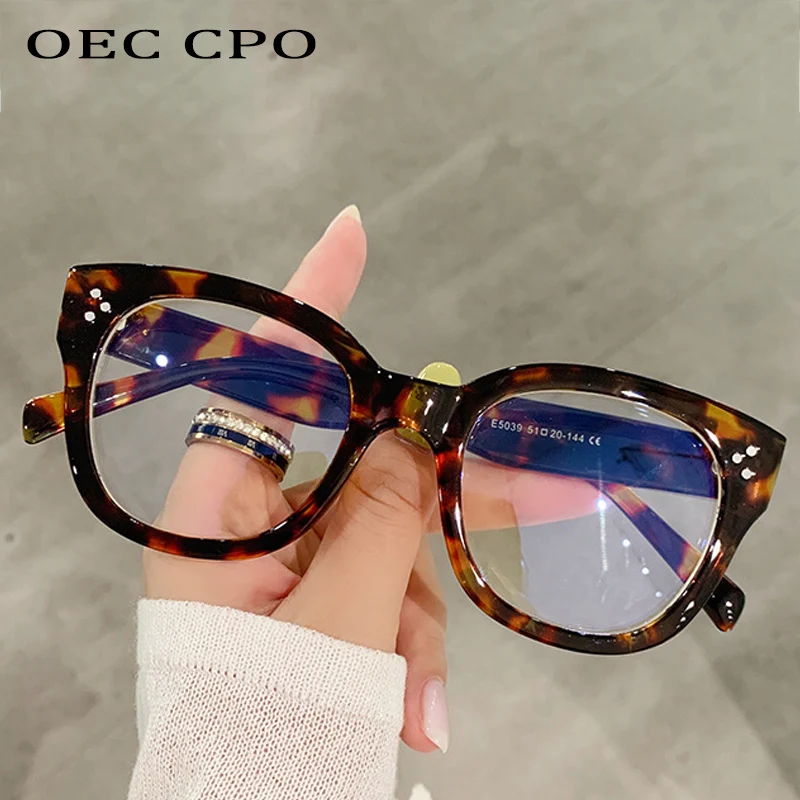 OEC CPO Fashion Optical Square Glasses Frames Women Men Retro Prescription Frames Clear Lens Glasses Ladies Eyeglasses Unisex