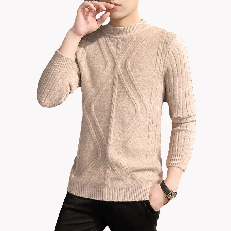 2022 Autumn and winter new men\'s sweaters fashion solid color casual sweaters winter warm sweaters