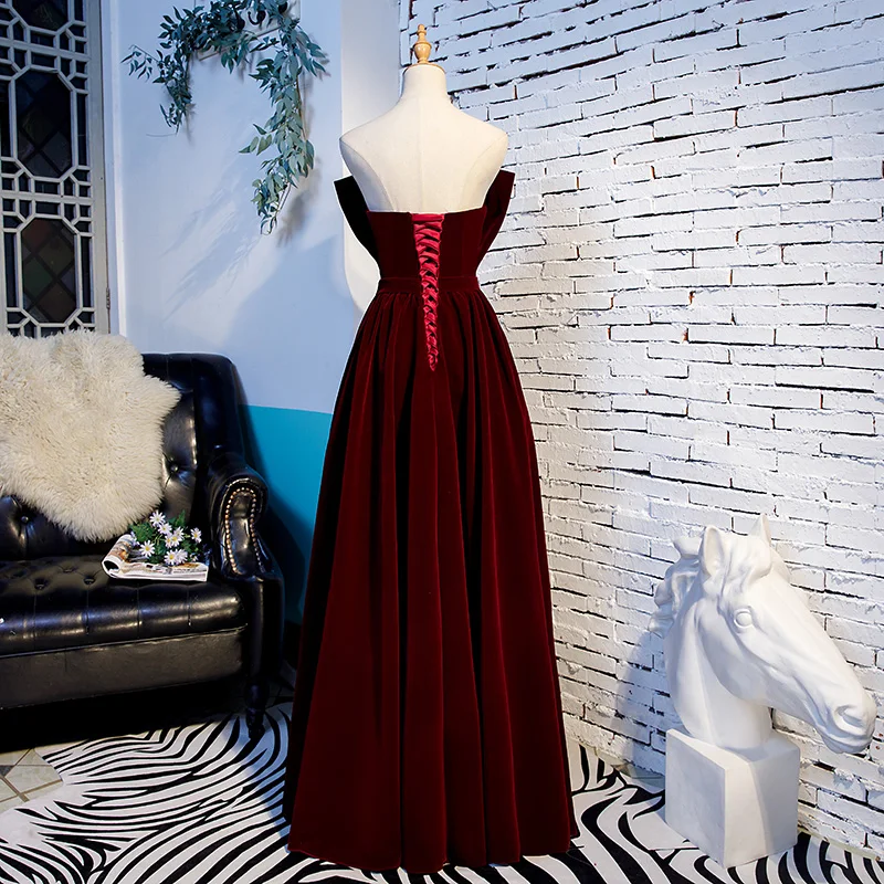 Alta qualidade querida com arco vestido de noite vermelho escuro a linha vestidos de baile longo elegante vestidos de baile 2020 robe de soiree