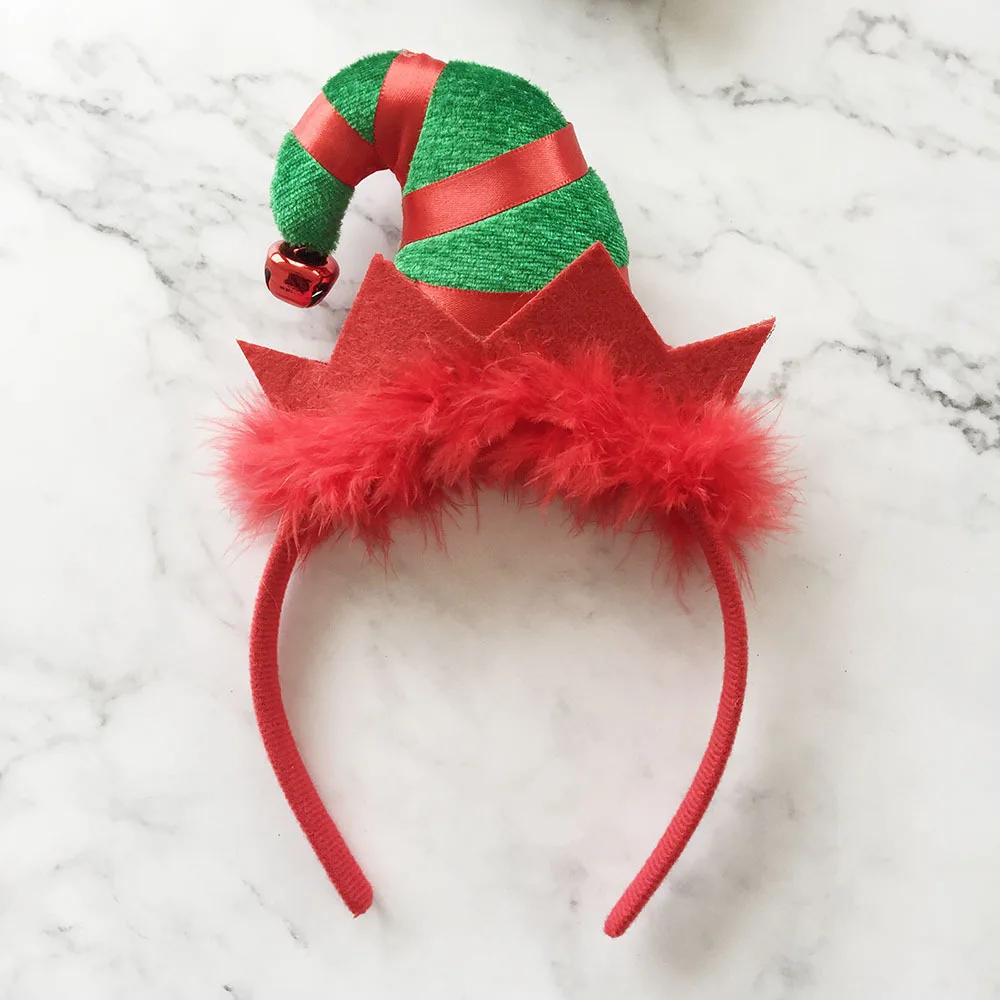 10pcs Fashion Party Performance Show Plush Bell Feather Headband Christmas Ornaments Family Gifts  Birthday Wedding Cosplay