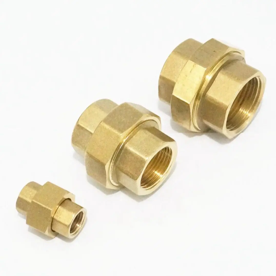 

1/8" 1/4" 3/8" 1/2" 3/4" 1" BSP Female Brass Hex Pipe Union Fitting Connector Detachable