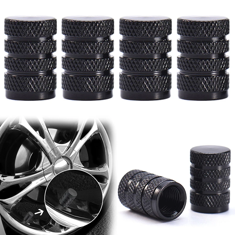 4Pcs Black Auto Car tire valve caps Unique Design Car Truck Air Port Cover Car Tire Valve Stem caps TXTB1