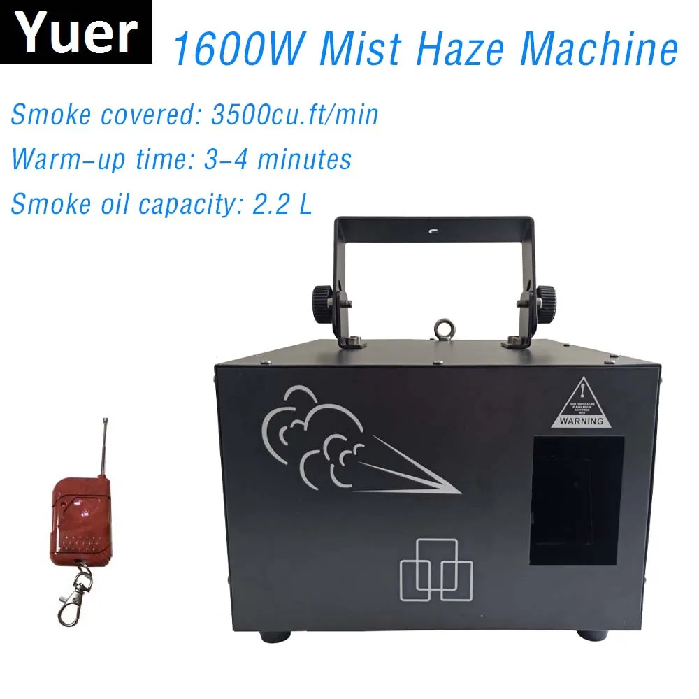 

High Output 1600W Haze Machine 2.2L Liquid Tank Fog Machine DMX512 Smoke For Disco DJ Party Stage LED Effect Lighting Equipment