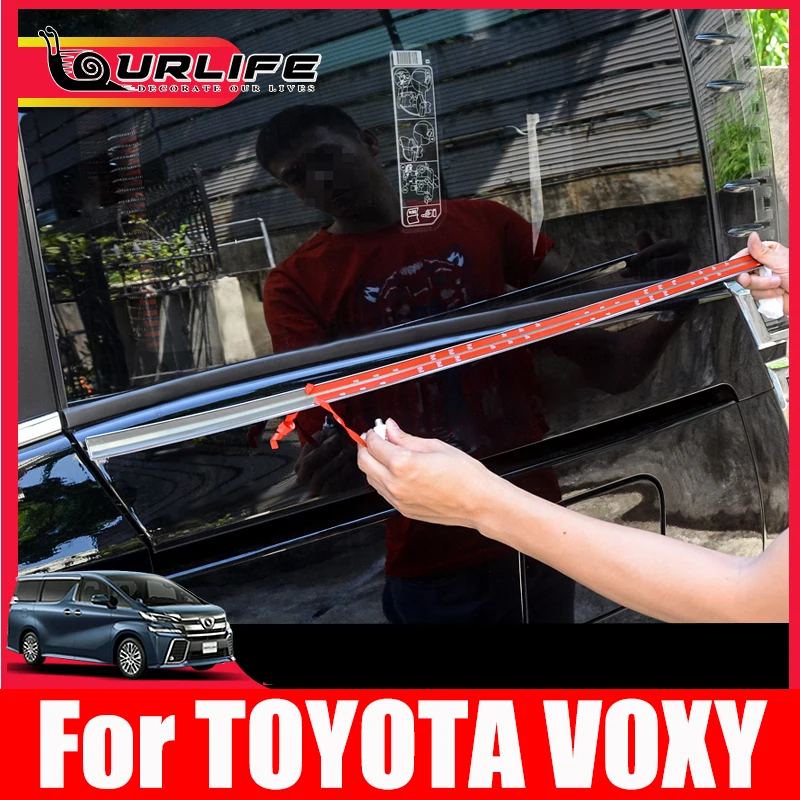 For TOYOTA VOXY R80 2018 2019 Body Styling Stick 304 Stainless Steel Window Garnish Window Strip Trim Accessories