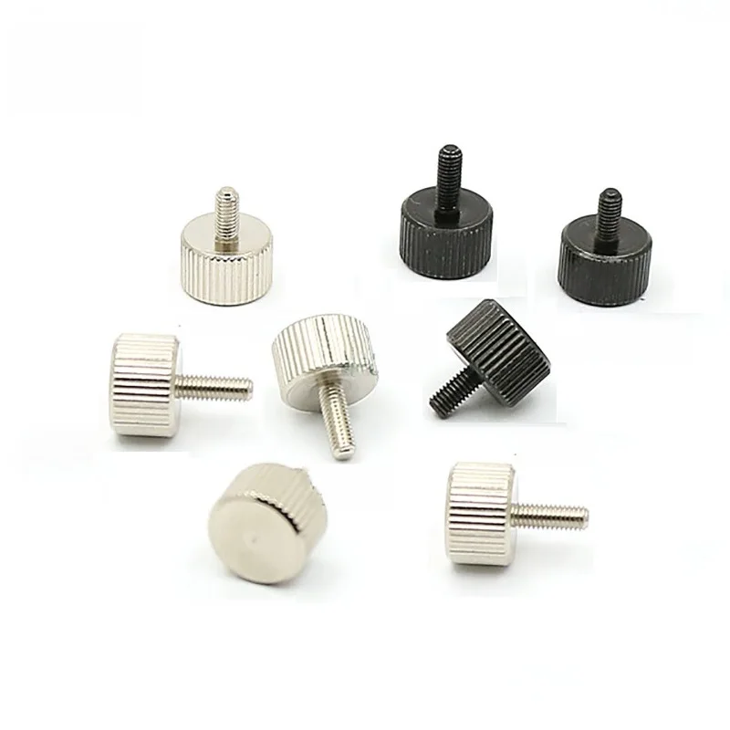 5/10/20Pcs M3 Toolless Thumb Screw Carbon Steel Knurling Flat Head Knurled Thumb Screw Hand Tighten Computer Screws