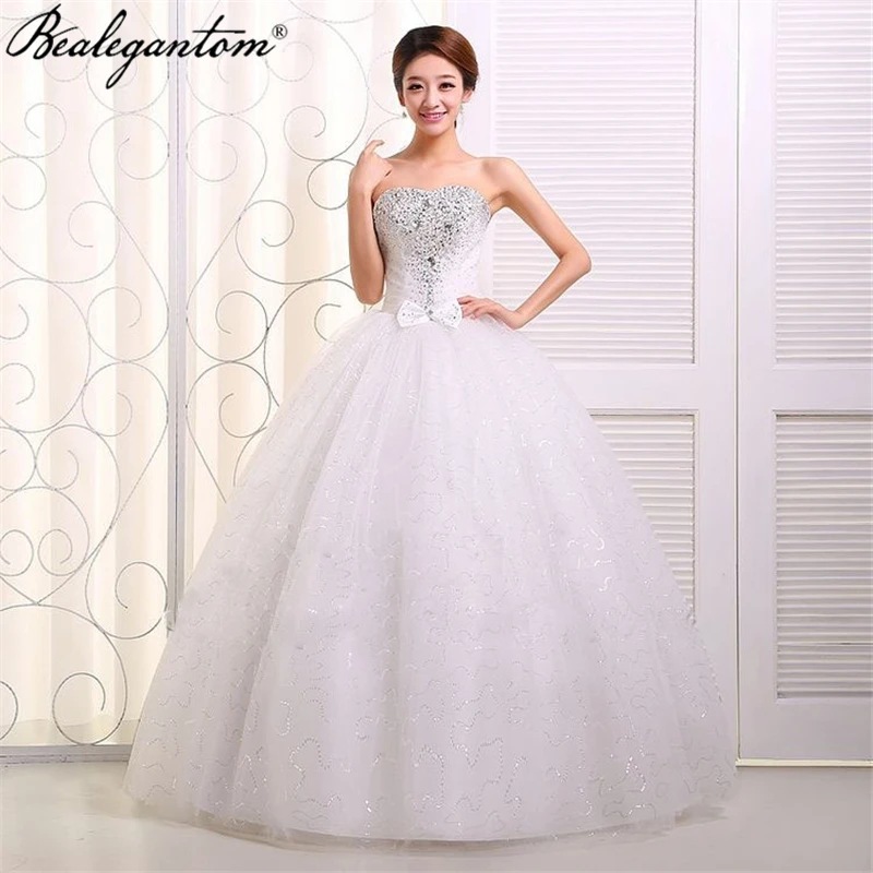 Hot Selling Cheap White Red Quinceanera Dresses Ball Gown Beaded Bow Lace Up Sweet 16 Prom Party Gown Vestido 15 Anos QD148