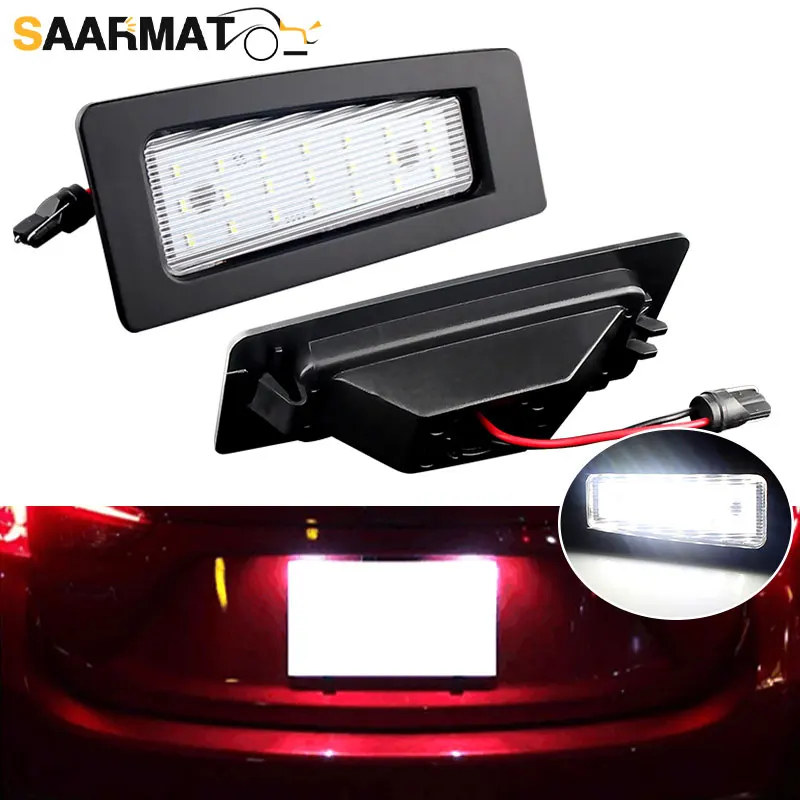 2Pcs Error Free White LED License Plate Light Number Plate Lamp for Mazda 3 Axela 2014-2018 for Mazda CX-3 CX3 2016-UP