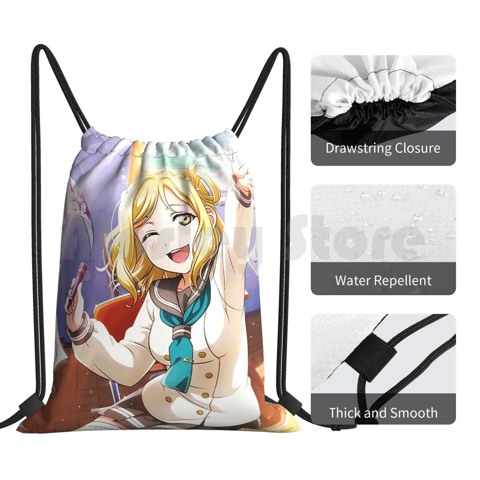 Love Live! Mari Ohara Teacher Ur Backpack Drawstring Bag Riding Climbing Gym Bag  Love Live Llsif Llsip Mari Ohara Muse