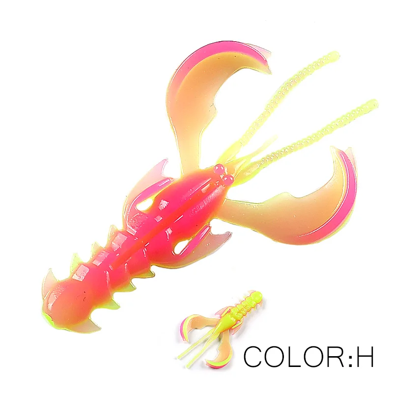 Supercontinent Crazy Lures 65mm/10 Stück 40mm/20 Stück Weichköder Angelköder Garnelen-Hummer Weichplastikköder Angelköder