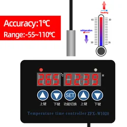 ZFX-W1020 Microcomputer Temperature Controller 220V Thermostat Intelligent Time Controller Adjustable Thermostat Thermoregulator