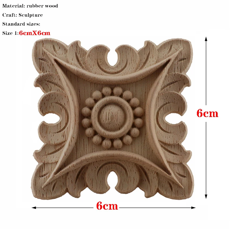 RUNBAZEF Europese Gesneden Ongeverfd Retro Lijstwerk Hout Applique Houten Sticker Lange Ovale Rubber Meubelen Muren Hot Koop NIEUW