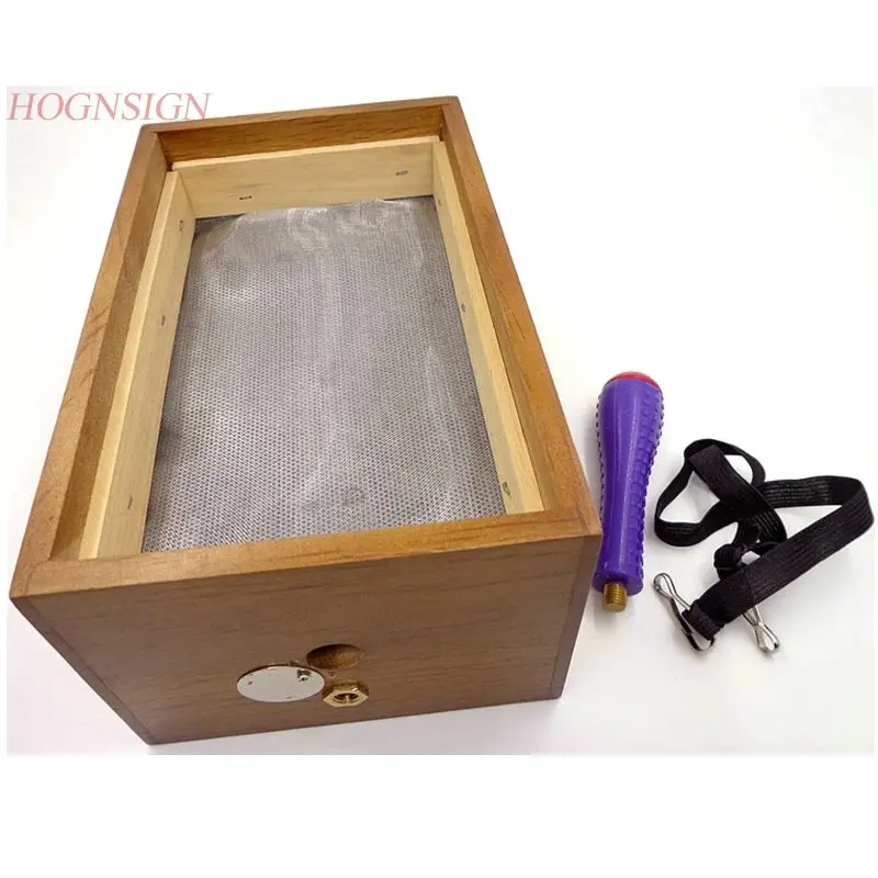 Boîte de moxibustion Aizhu en bois massif, avec poignée de massage, en cachemire, pour la taille et l'abdomen, ventilateur d'extraction spécial à pression Moxa