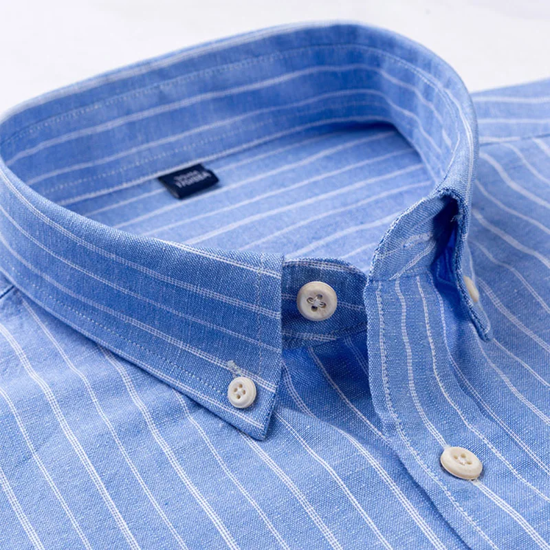 Aoliwen brand Men Oxford fabric large size anti wrinkle casual short sleeve shirts for men 100% cotton Comfortable slim shirt