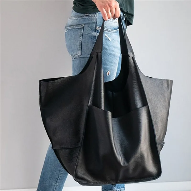 

Retro Big Shopper Purses Casual Soft Large Capacity Tote Women Handbags Look Luxury Pu Leather Shoulder Bag