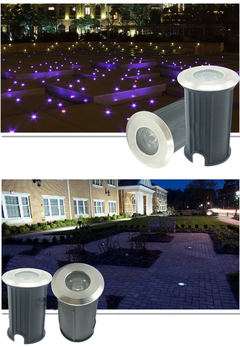 12pcs/lot 3W CREE Chip CE RoHS 85-265V/DC12V Recessed Lighting Outdoor Lamp LED Spot Floor Garden Yard LED Underground Light