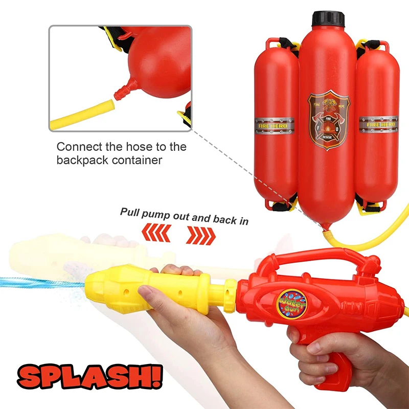 Fireman Backpack Water Gun Toy Sprayer for Children Pistol Water Guns For Kids Beach Outdoor Toys for Summer Extinguisher Soaker