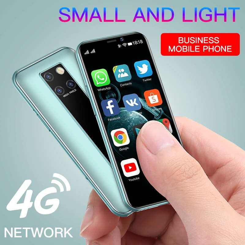 Soyes S10H Siêu Mini Điện Thoại Thông Minh Với RAM 3GB ROM 64GB Android 9.0 Hỗ Trợ Google Play Store Cực mỏng Thẻ Sinh Viên Điện Thoại Di Động