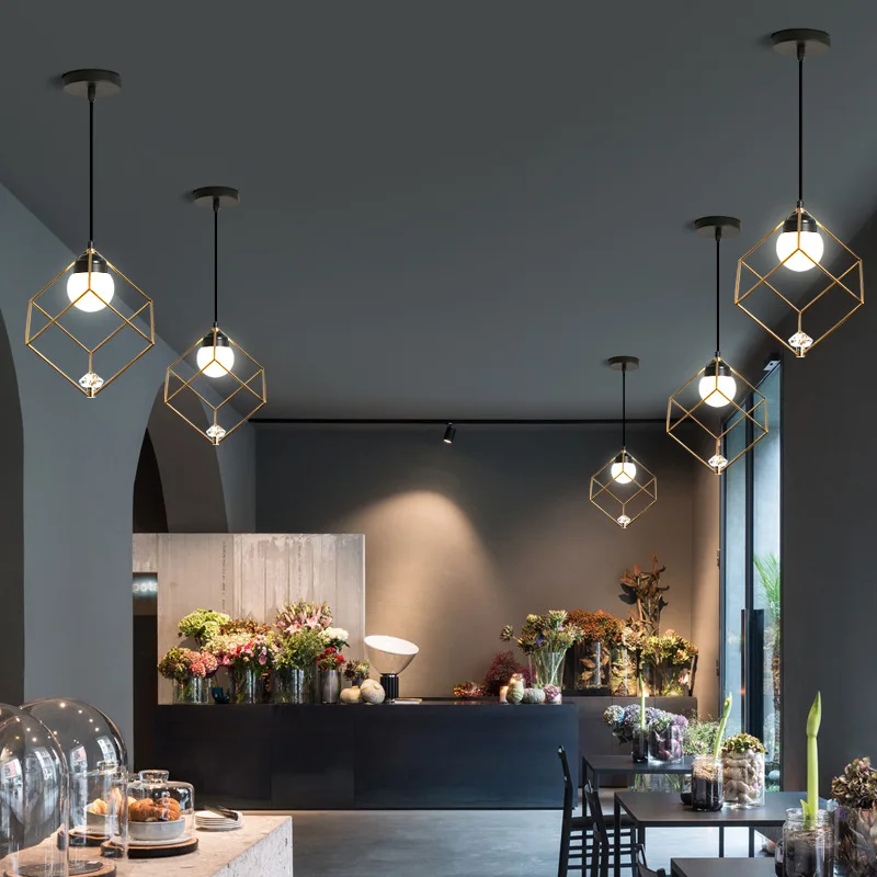 

Nordic Iron Pendant Lights for Bedroom Modern Living Room Decor Kitchen Hanging Lamp Bar Restaurant Light Fixtures for Celling