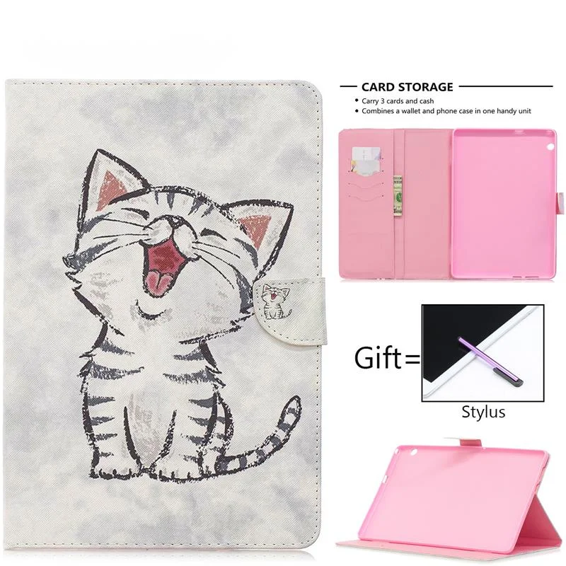 

For huawei mediapad T5 10.1 inch tablet case, M5 Lite 8.4, 10 with bracket, cat