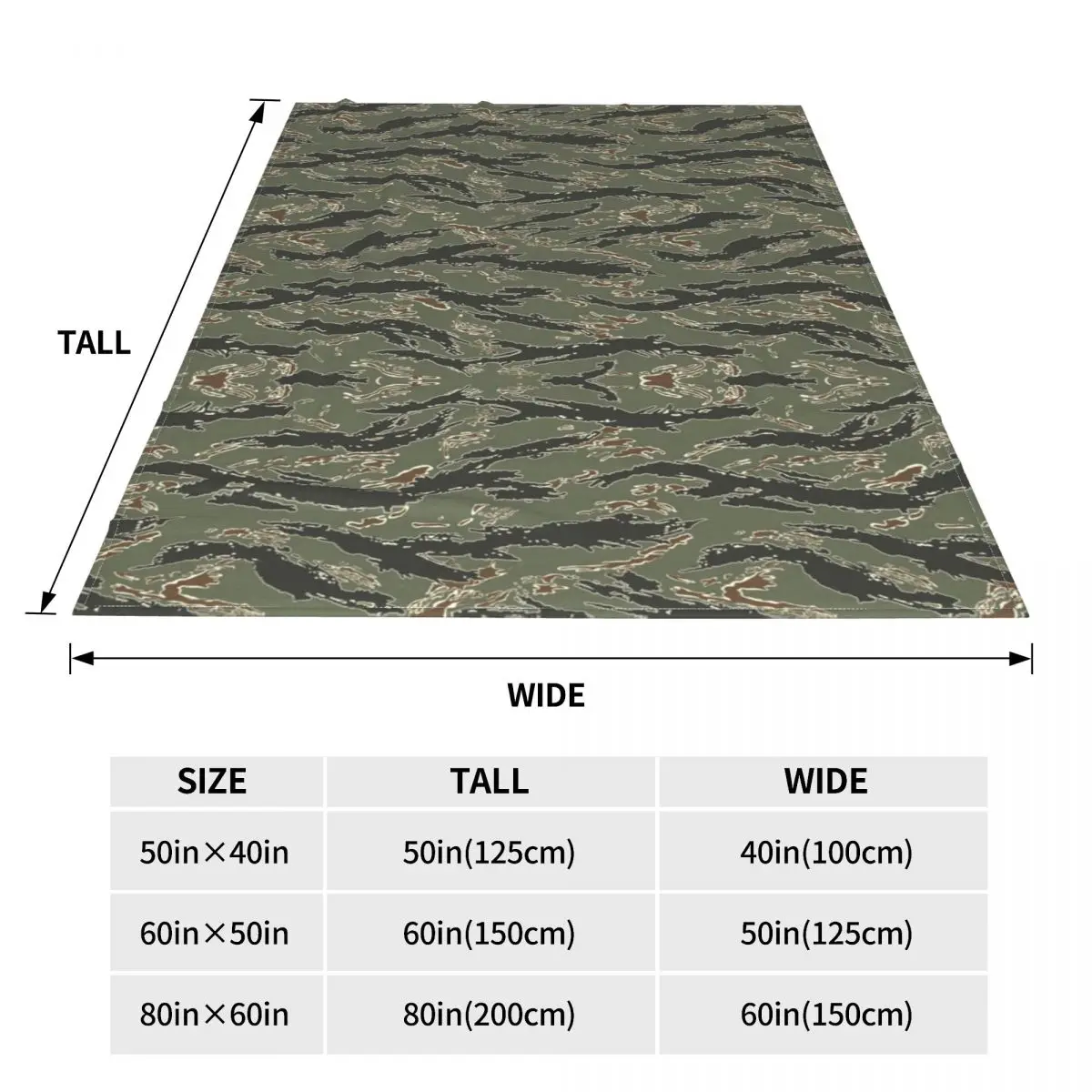 Tiger Stripe Camouflage Blanket Flannel Spring/Autumn Army Military Camo Thin Throw Blanket for Bedding Plush Thin Quilt