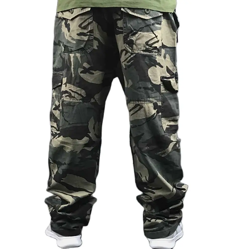 Camouflage Cargo Pants Men Casual Pants Loose Baggy Trousers Pockets Pants Tactical Army Style Straight Pants Man Clothing