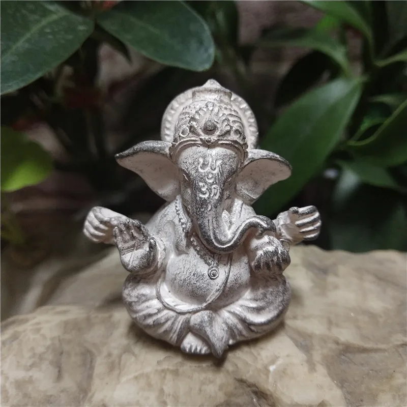 Lord Ganesha Statue Buddha Elephant God Sculpture Home Decor Zen Garden Outdoor Decoration Buddha Figurines Landscape Ornaments