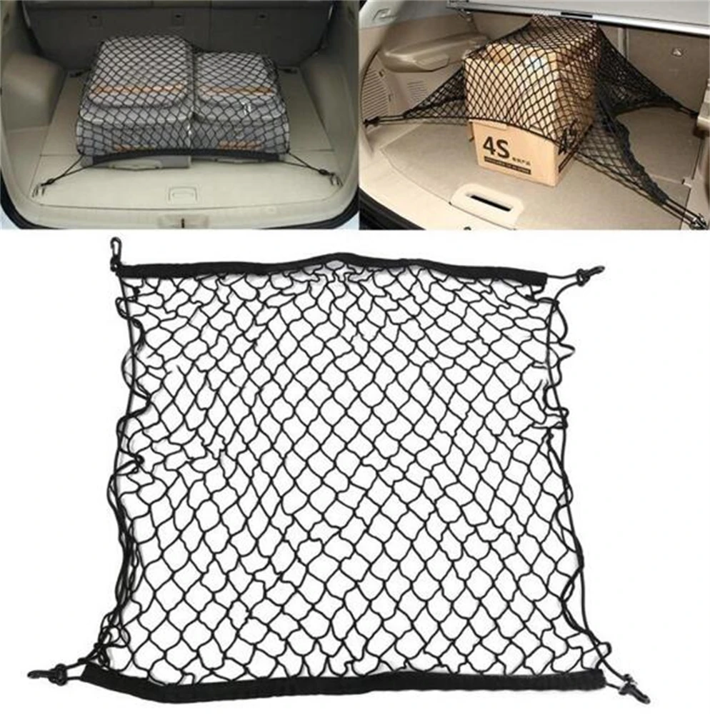 

70x70 cm Universal Car Nylon Elastic Mesh Trunk Cargo Net Storage Organizer Pocket For Car
