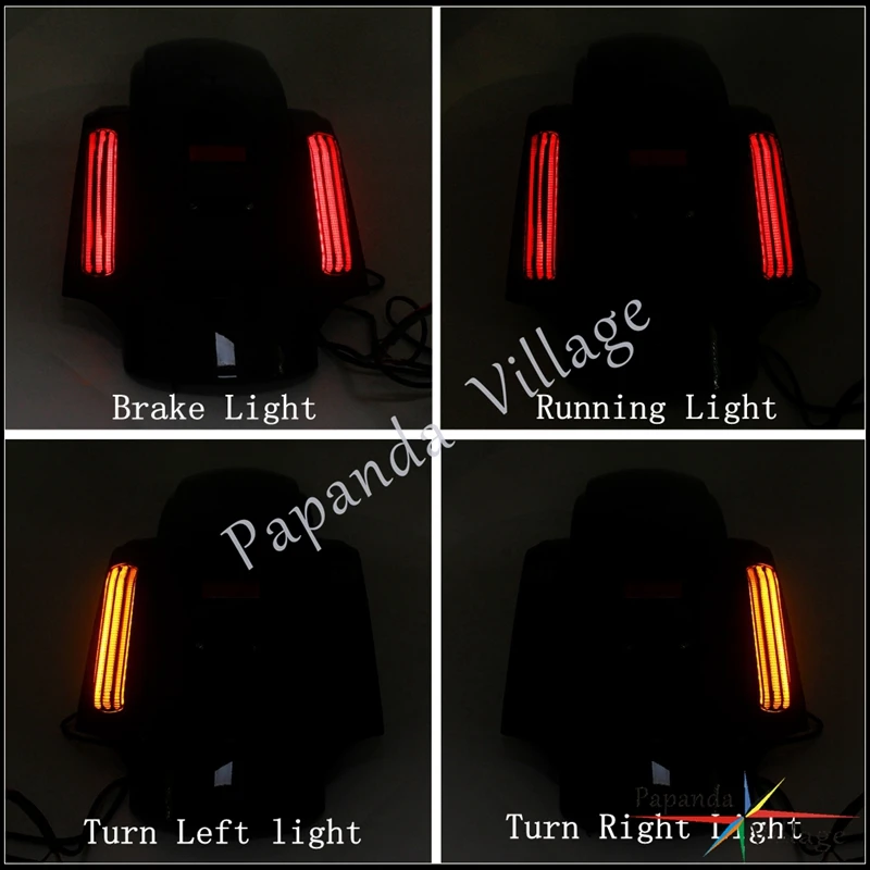 Motorcycle Rear Fender Fascia Extension LED Tail Brake Turn Signal Light For Harley Touring FLHR FLHT FLHX FLTR FLTRU FLHTK