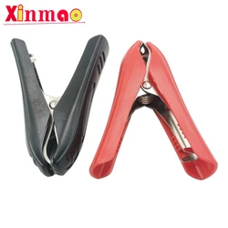 2pcsNickel plated 85 mm alligator clip automobile battery connecting wire clamp Red + black