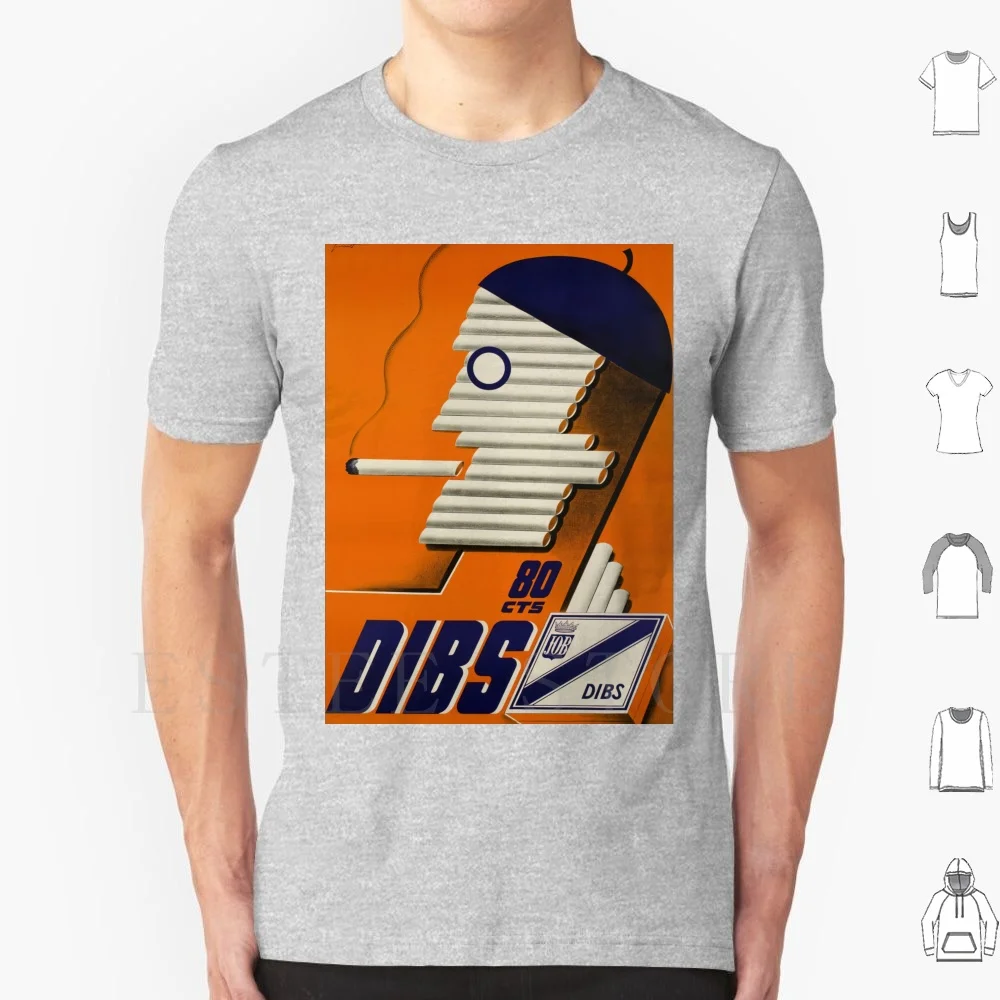 Noel Fontanet-Cigarettes Dibs , 1932 , Art Deco Poster T Shirt Men Cotton 6xl 1920 1930 1920s 1930s Art Art Art Art Artwork Art