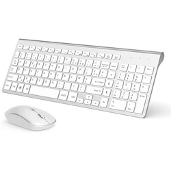 Wireless Mouse Keyboard, 2.4Ghz Ultra-Thin Compact Design, 2400 DPI Ergonomic . (AZERTY French Layout).PC, Smart TV, Computer.