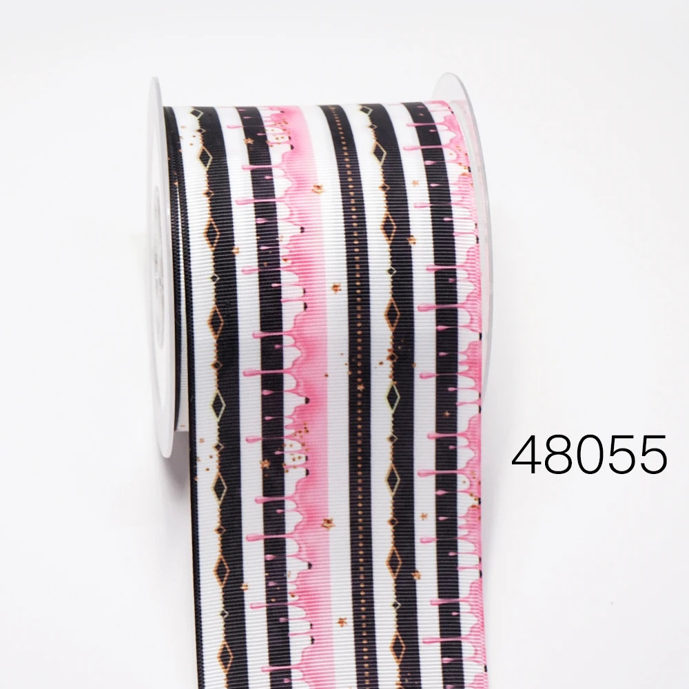 DIY Stripes And Grids Printed Grosgrain Ribbon For Craft Supplies Sewing Accessories 5 Yards. 48055