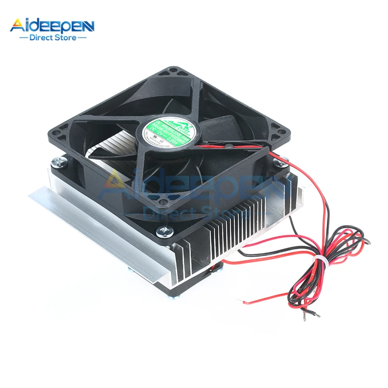 DC 12V 60W Thermoelectric Peltier Refrigeration Cooler Semiconductor Air Conditioner Cooling System With Cooling Fan DIY