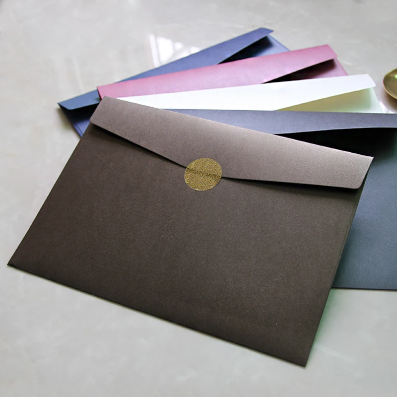 20Pcs/Lot A4 Size Envelope 5 Colors Kraft Paper Letter Envelope Big Size Vintage Envelope Stationery Document Envelopes