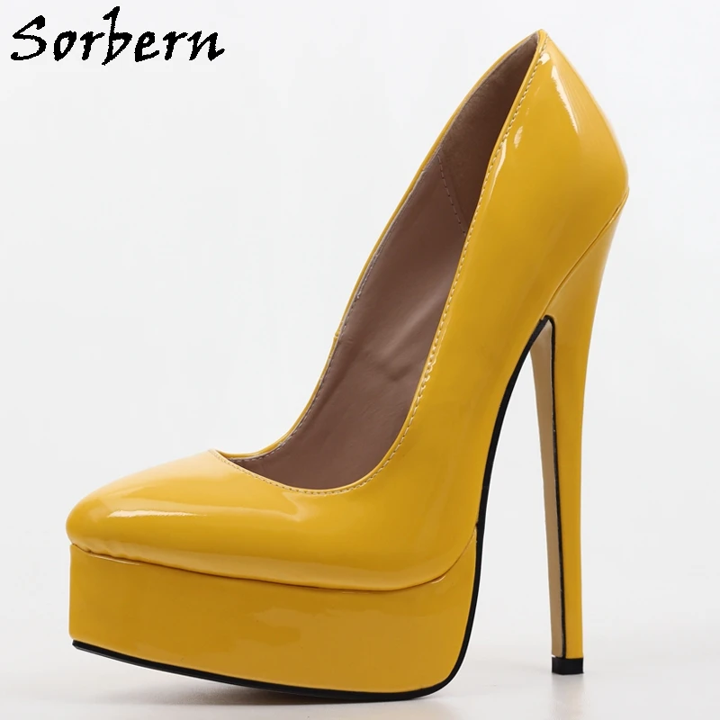 Sorbern Plus Size Women Pumps Ladies Party High Heels Slip On Customized Fetish Sissy Boy Crossdresser Shoes Unisex