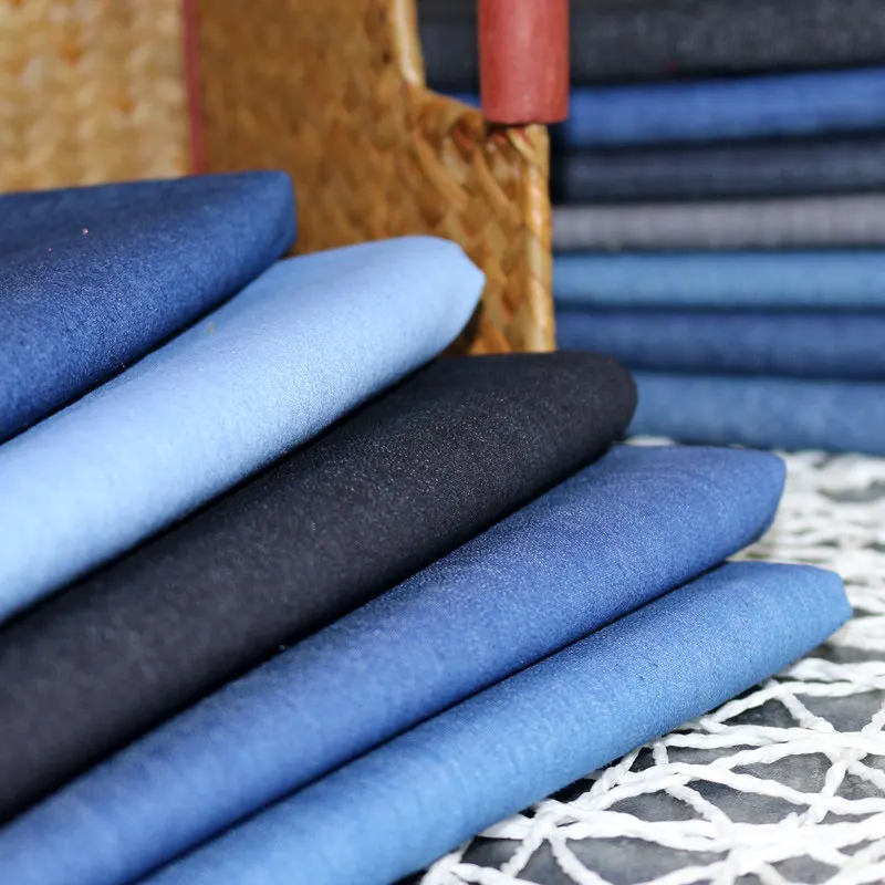 100cm*140cm Elasticity Denim Cotton Fabric Thick Jeans Cloth DIY Jacket Shirts dress dark blue Denim sewing patchwork quilting